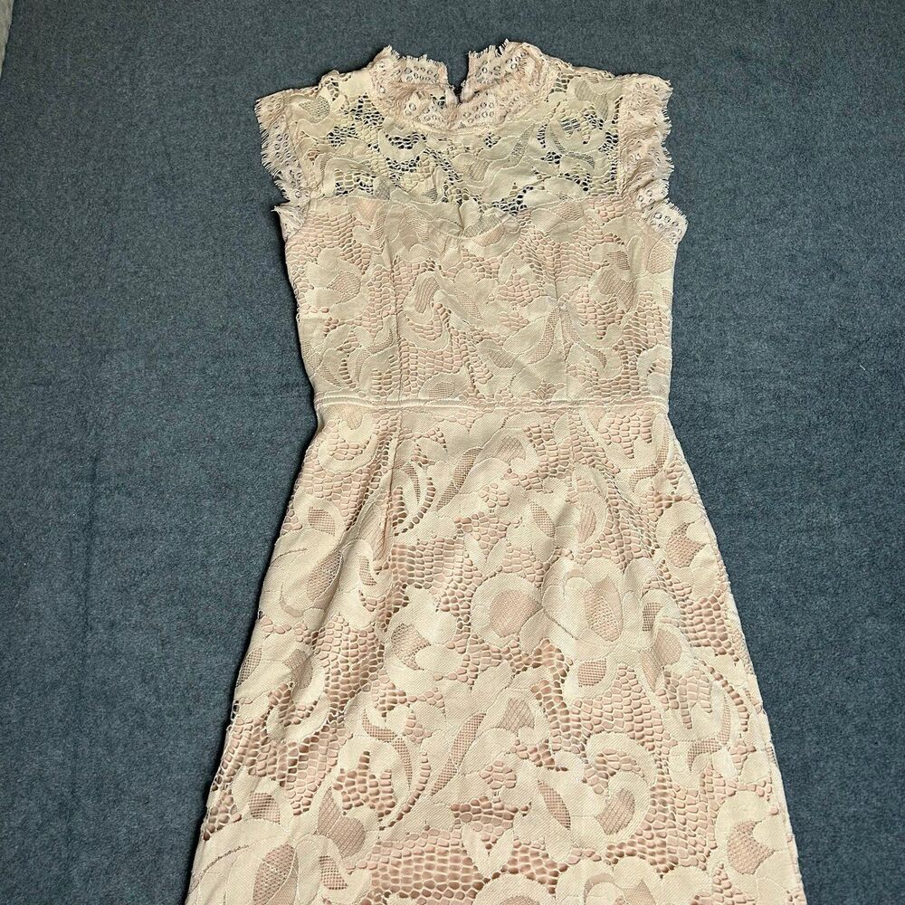 Sans Souci Lace Dress Womens Size Small Peach Mini